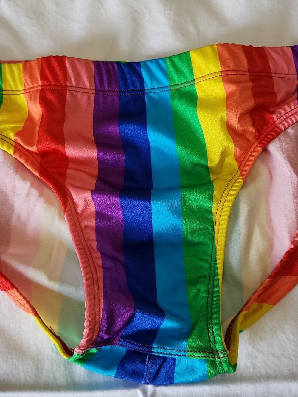 Men's Rainbow Striped Swim Sports Brief